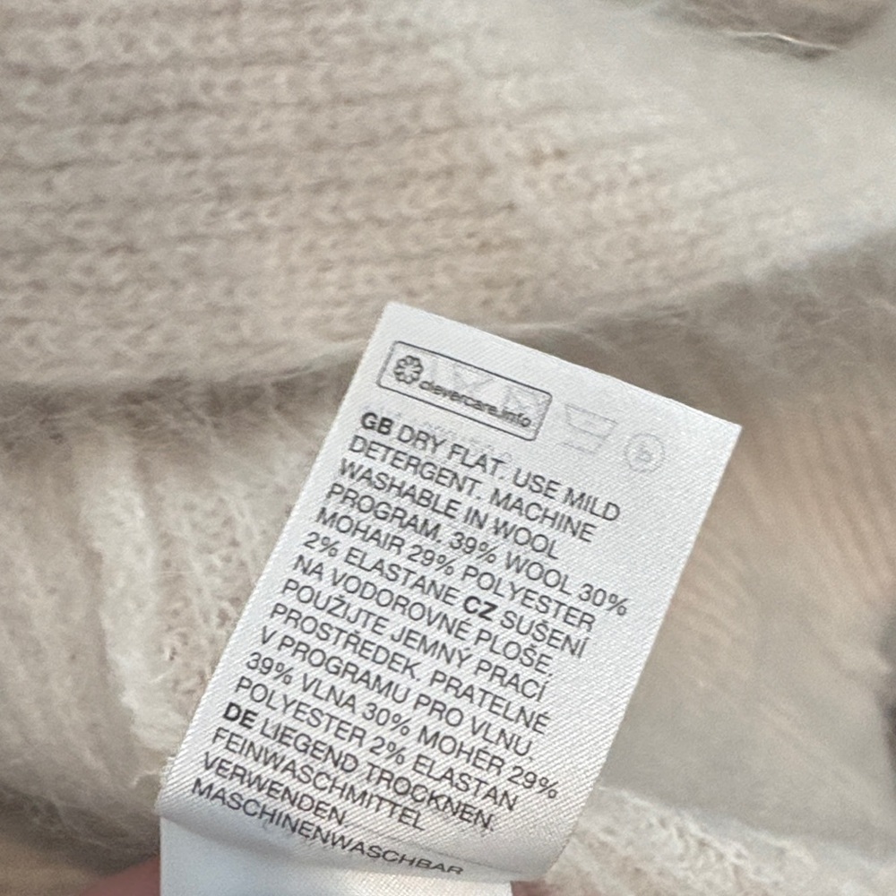 & Other Stories Cream Open-Front Ribbed Cardigan - Picture 3 of 3